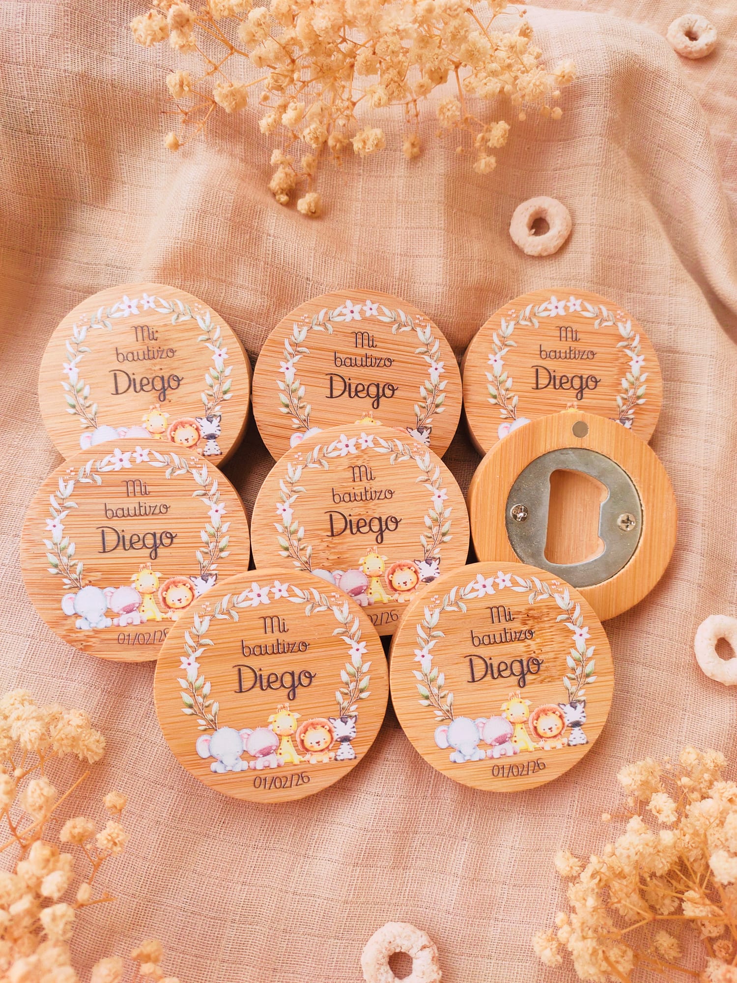 Abridor de bambú magnético personalizado Colección Safari - Imagen 20