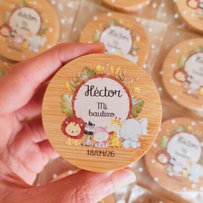 Abridor de bambú magnético personalizado Colección Safari