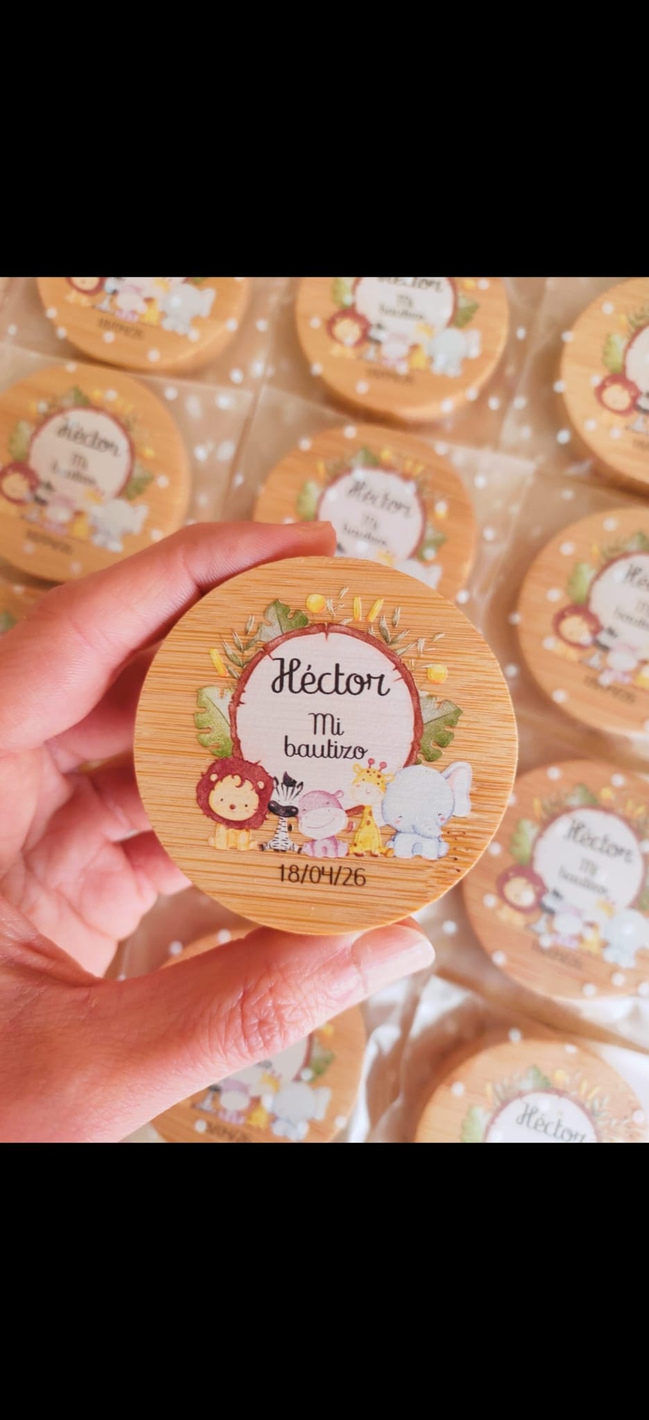 Abridor de bambú magnético personalizado Colección Safari