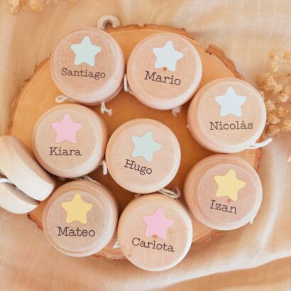 Yoyós de madera personalizados Marcasitios