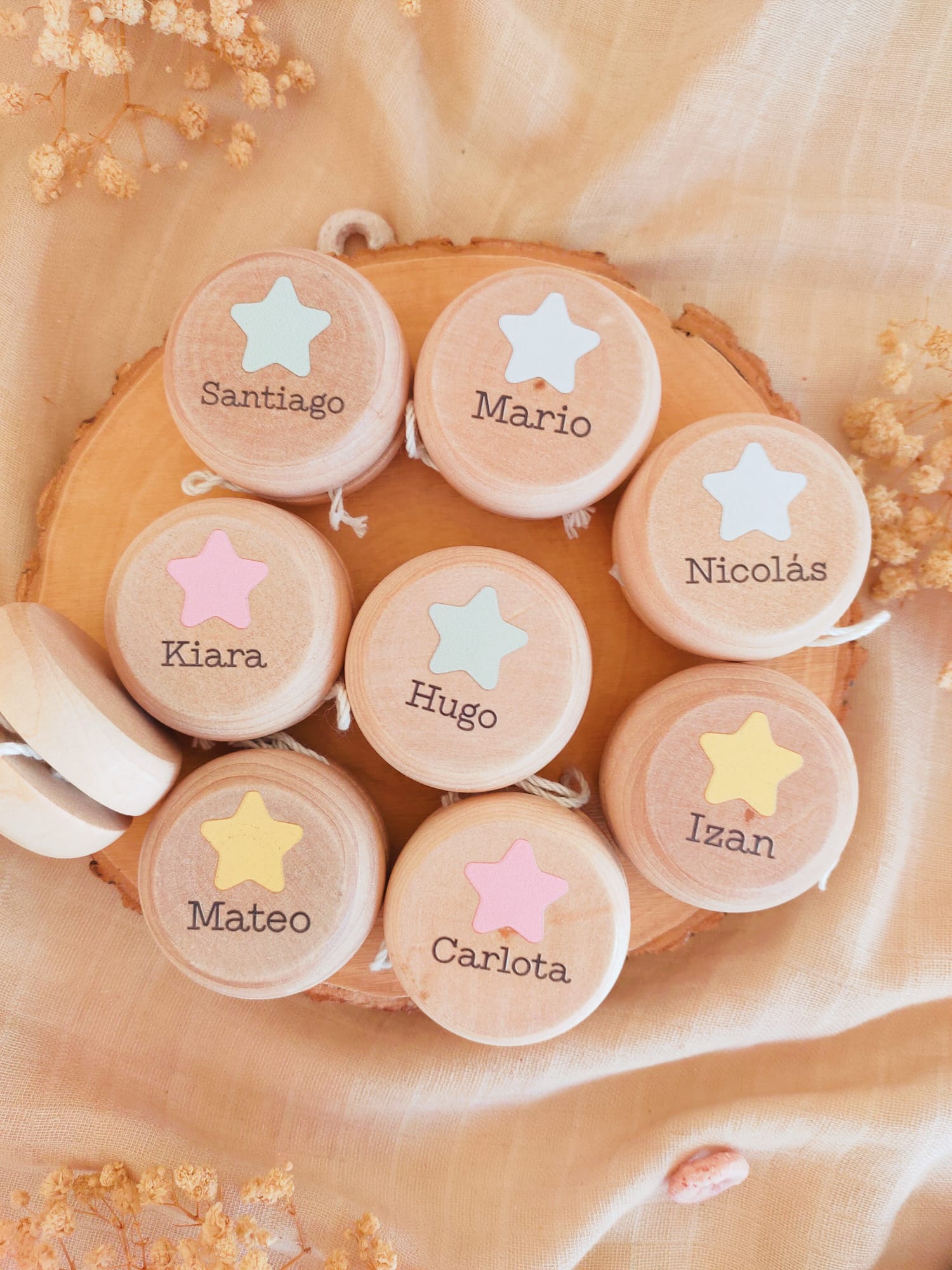 Yoyós de madera personalizados Marcasitios