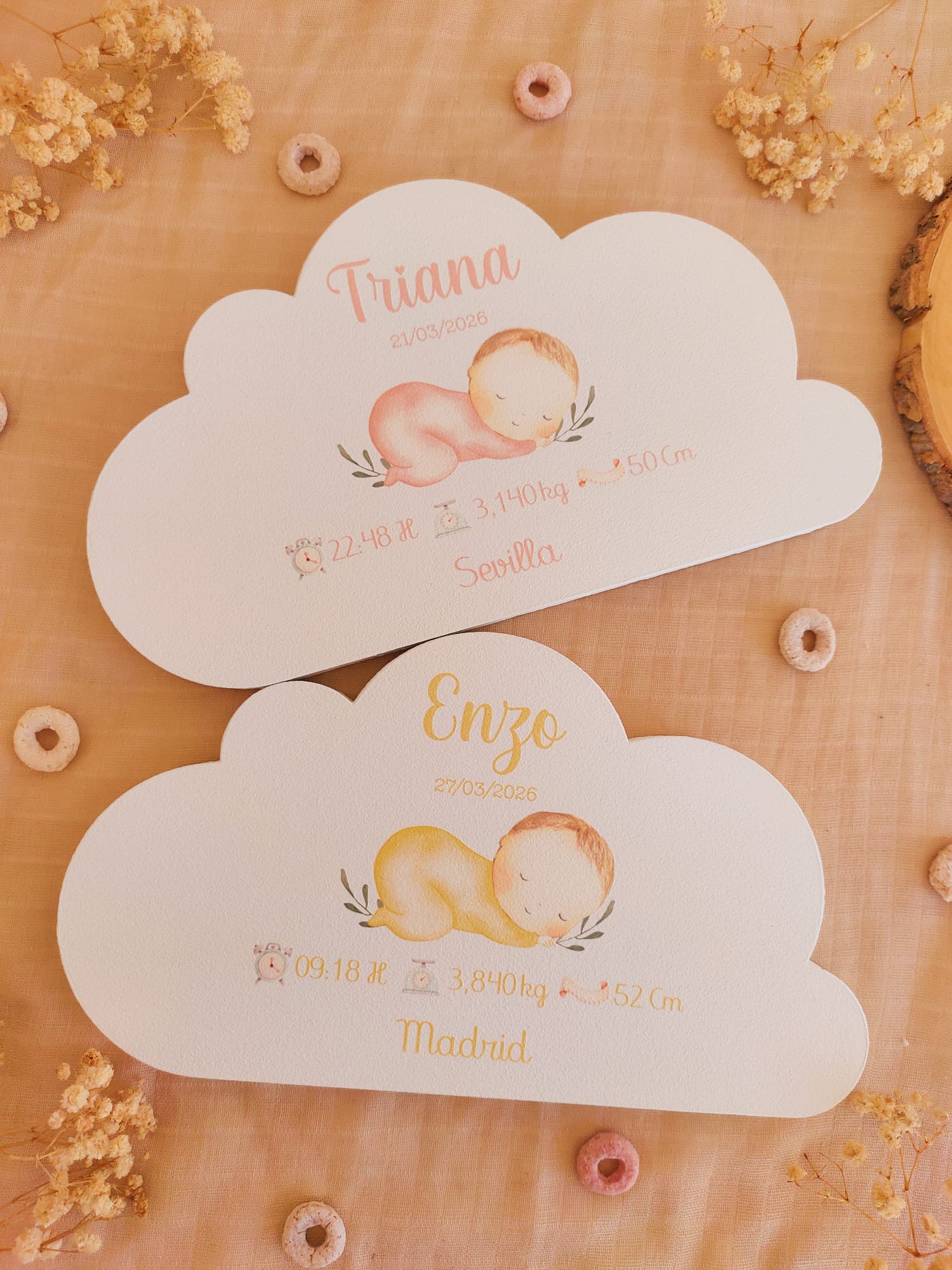 Natalicio Nube de madera Personalizado