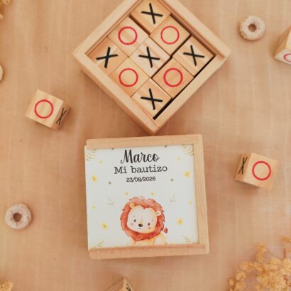 Juego Tres en raya personalizado de madera