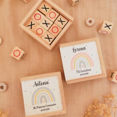 Juego Tres en raya personalizado de madera