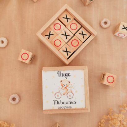 Juego Tres en raya personalizado de madera
