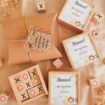 Juego Tres en raya personalizado de madera